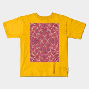 Kaleidoscopic Pink Yellow Orange Mandala Kids T-Shirt